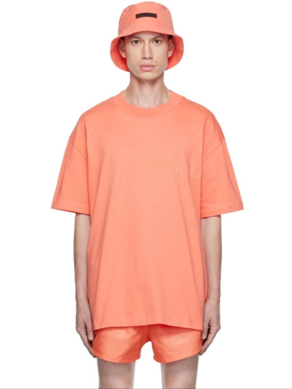 Fear of God Essentials Short-Sleeve Tee Coral Pre-Fall 2022 Oversized Medium